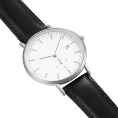 OEM Design Genuine Leather strap Miyota Movt Men Wrist Watch