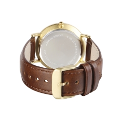 Men's Dress Wrist Watch Casual Classic Genuine Leather Quartz Wrist Business Watch
