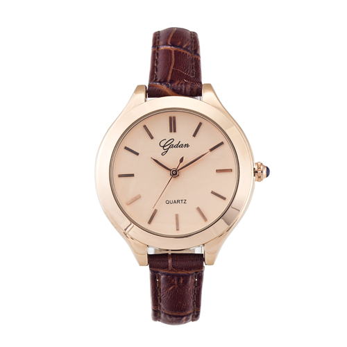 OEM Fashion Customized Branded genuine  Leather Strap Quartz Wrist Watch