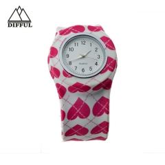 slap watch within anmial shape colorful  pattern watch silicon material watch alloy case