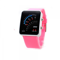 LED watch silicon material suqare shape digital display different color watch