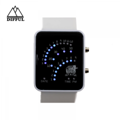 LED watch silicon material suqare shape digital display different color watch