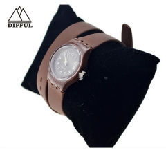 long strap siliocn watch with digital display circle dial face in different color specilal design
