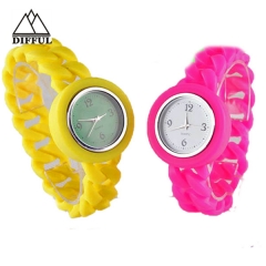 disruptive pattern watch silicon material alloy case watch convenient colorful watch strap