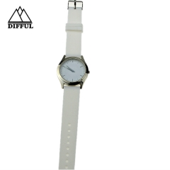 alloy case watch silicon material strap watch white color strap with high quality hot sale watch