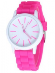 rubber material strap in more colors watch high quality wristband,sports watch for women