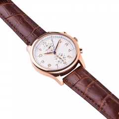 Fashionable business man genuine leather wrist watch